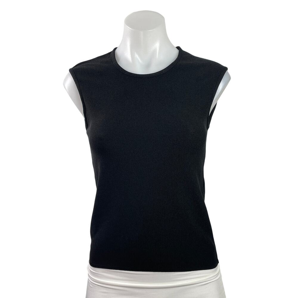 Strenesse Gabriele Strehle Womens Black Sleeveless Stretch Knit Tank Top Size 36